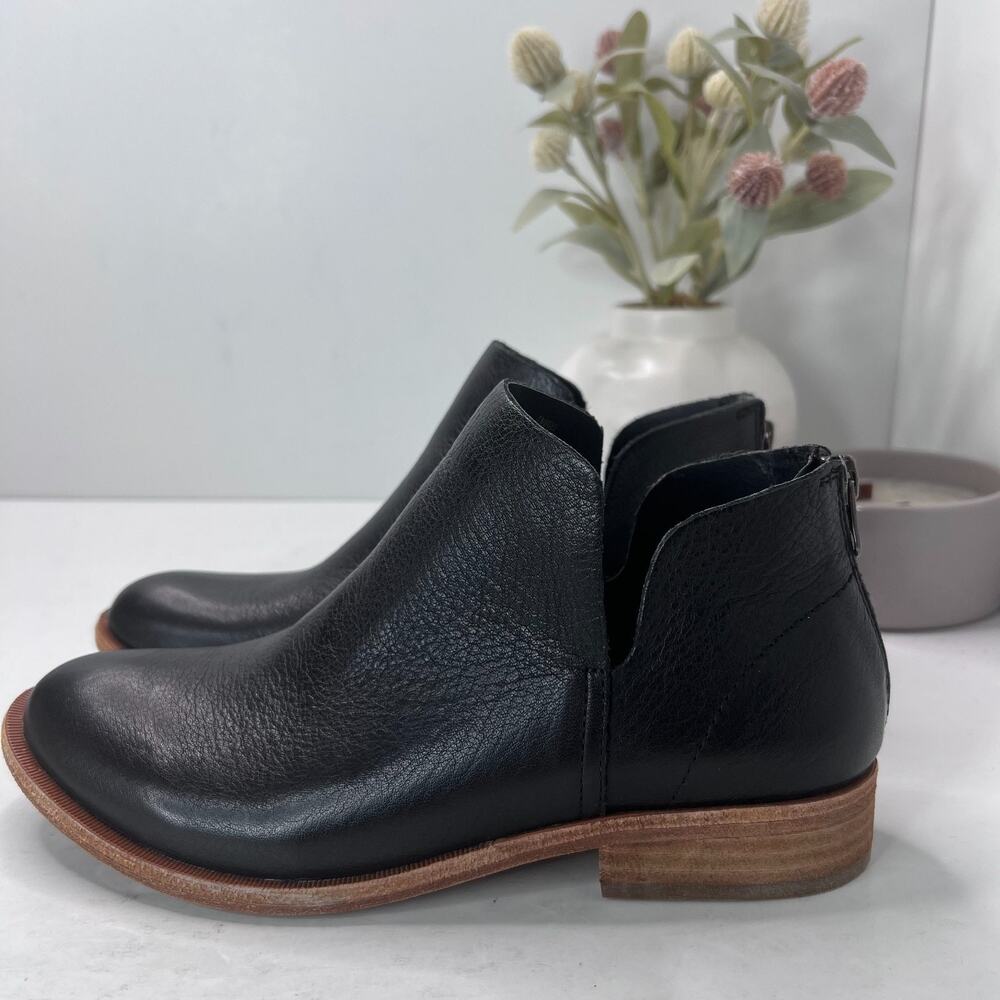 Kork Ease Renny Leather Ankle Bootie Cutout Back Zipper Black Women's 7M NWOB